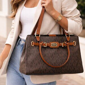 Michael Kors Large Satchel handbag - Signature Logo - Detailed Accents